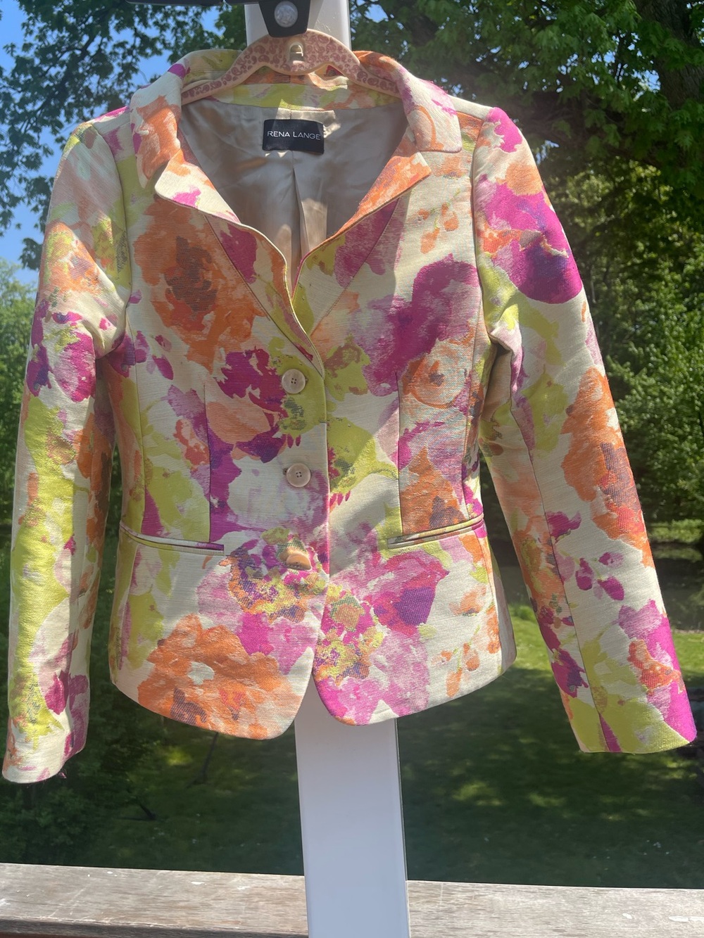 Rena Lange Floral-Print Tailored Blazer
